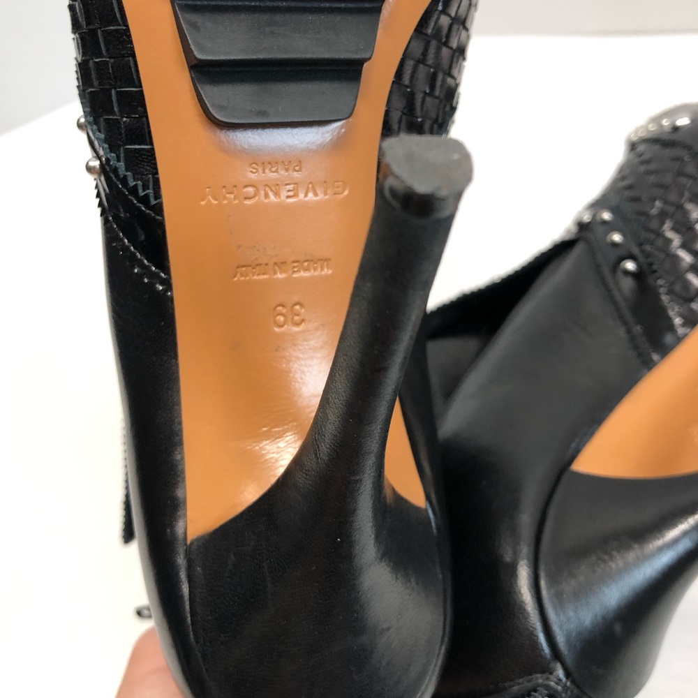 Givenchy leather studded sock booties, black/silver, EUC - Picture 6 of 11